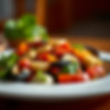 Vibrant Vegetable Dish Plate with vibrant dish featuring vegetables