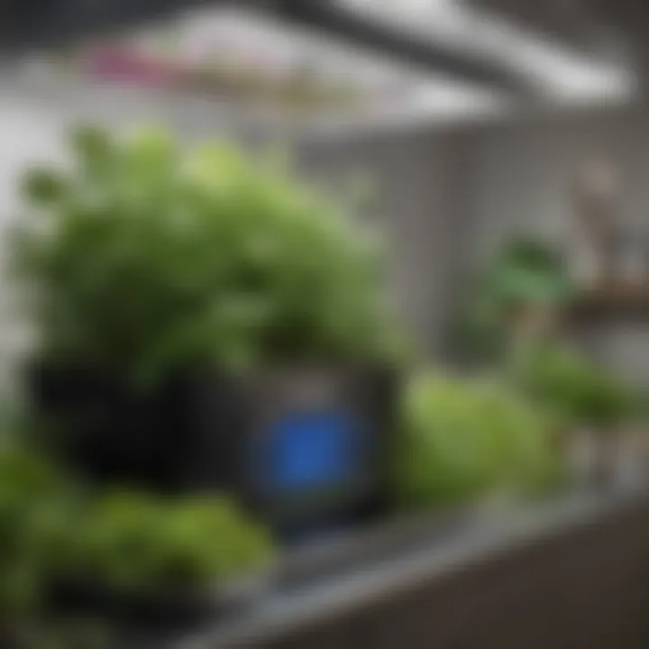 Close-up of Aerogarden smart technology features