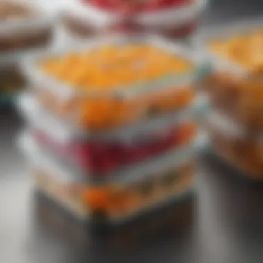 Close-up of a high-quality glass meal prep container with a secure lid