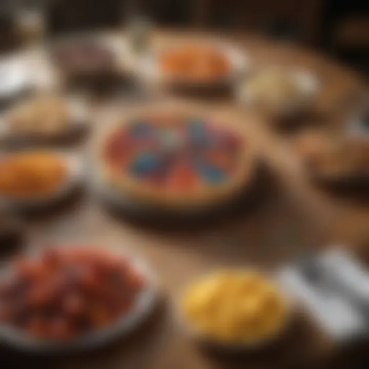 An inviting table set for a pinwheel-themed gathering