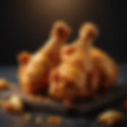 Golden air-fried chicken pieces with crispy skin