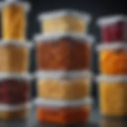 A variety of airtight food containers showcasing different sizes and shapes