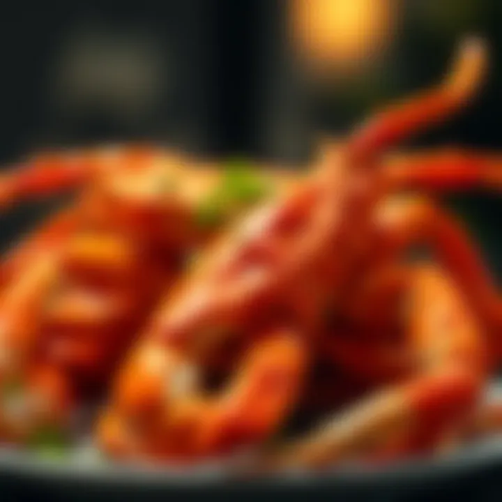 A close-up of succulent crablegs ready to be enjoyed