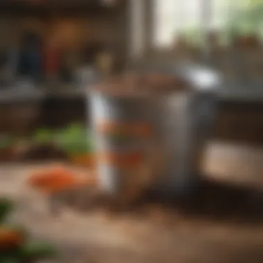 Illustration of compost bucket functionality and features