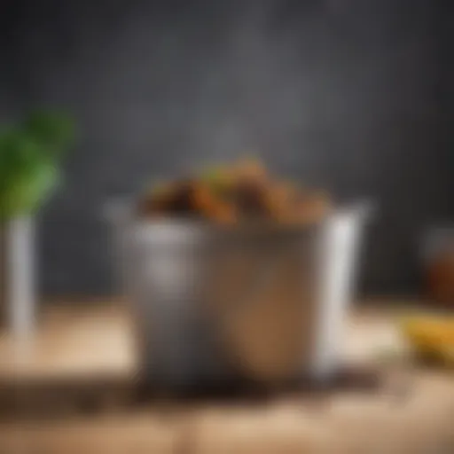A sleek compost bucket showcasing modern design