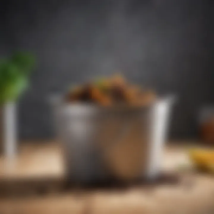 A sleek compost bucket showcasing modern design