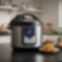 A sleek pressure cooker showcased in a modern kitchen setting