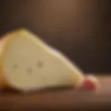 Provolone cheese slice showcasing texture and color