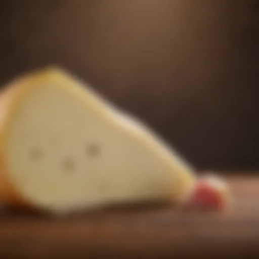 Provolone cheese slice showcasing texture and color