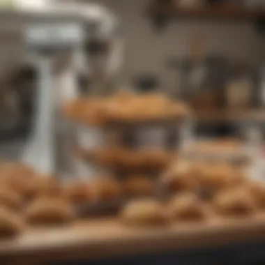 A beautifully displayed array of baked goods highlighting the mixer paddle's utility