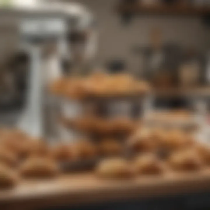 A beautifully displayed array of baked goods highlighting the mixer paddle's utility