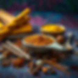 Melodic spices arranged artfully on a vibrant background