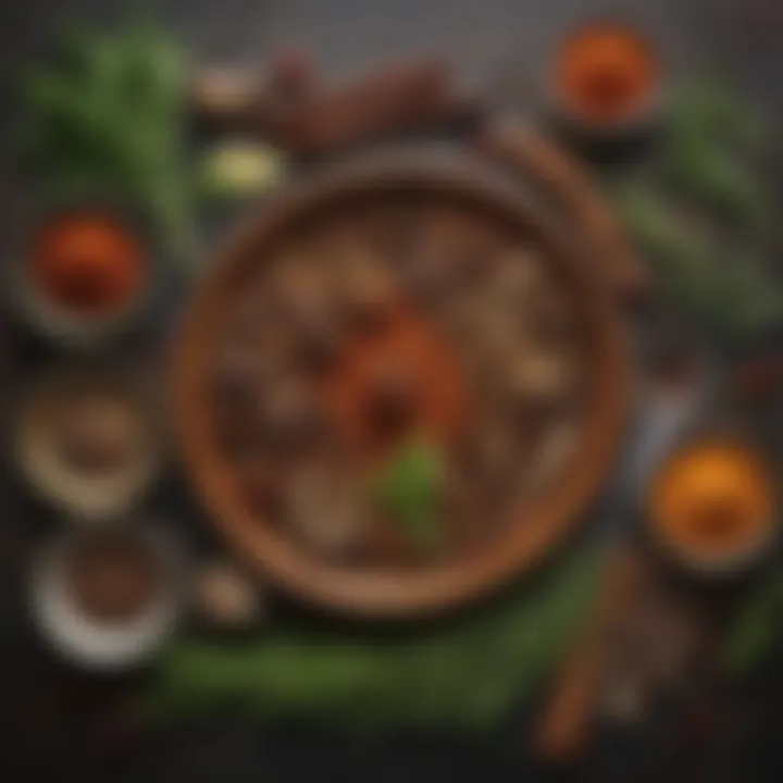 Herbs and spices arranged artfully, representing kosher culinary traditions.
