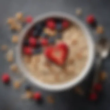 A bowl of oatmeal topped with fresh berries and nuts, highlighting a heart-healthy choice.