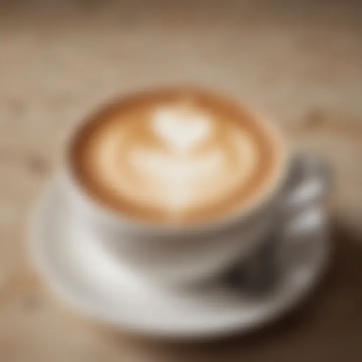 Close-up of cappuccino with frothy milk art