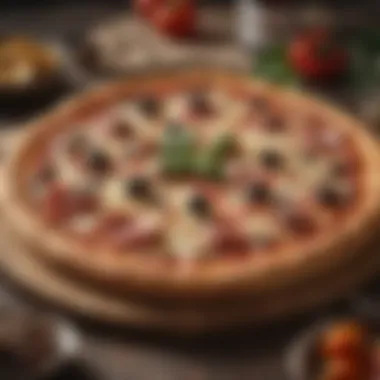 Elegant Neapolitan Pizza Presentation Elegant presentation of Neapolitan pizza with fresh toppings
