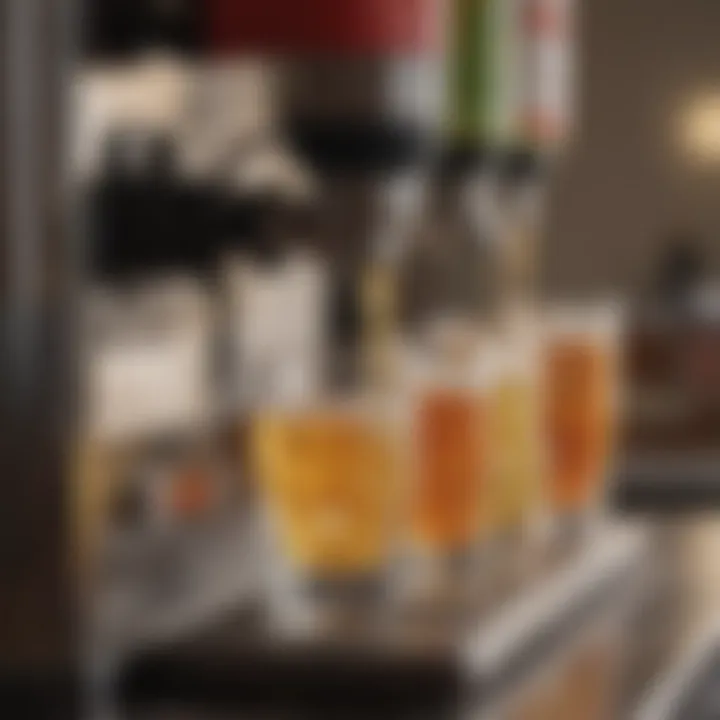 Close-up of beverage being dispensed