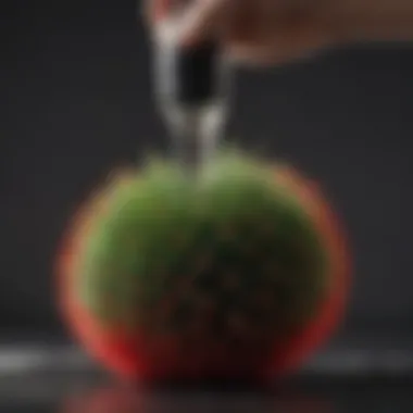 Demonstration of a bottle brush cleaning a large bottle