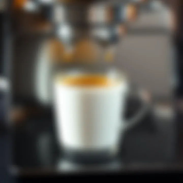 Artistic Brewed Espresso from Breville Mini Artistic presentation of a brewed espresso cup