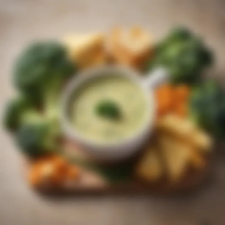 Fresh broccoli and cheese ingredients