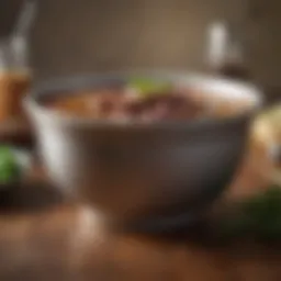 A rich, savory bowl of canned beef stock