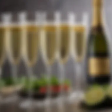 Champagne Flutes for a Gathering Beautifully arranged champagne flutes ready for a gathering
