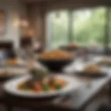 Elegant dining setup with gourmet meal