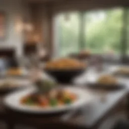 Elegant dining setup with gourmet meal