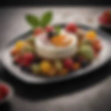 Artful Dessert Presentation An exquisite dessert that highlights the art of presentation