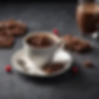Chocolate Rugala Paired with Coffee A creative presentation of chocolate rugala served with a cup of coffee, highlighting its pairing
