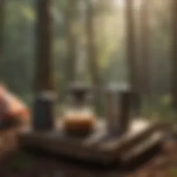 Essential camping coffee brewer setup