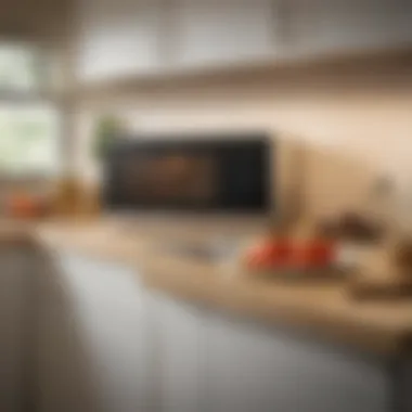 A well-organized kitchen displaying a microwave in an optimal setting.