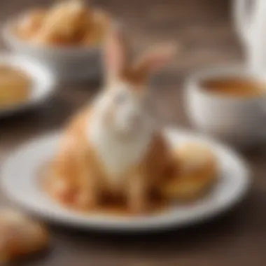 A beautifully plated Cinnabon Bunny served with a side of coffee.