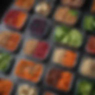 A stylishly arranged cold meal prep container