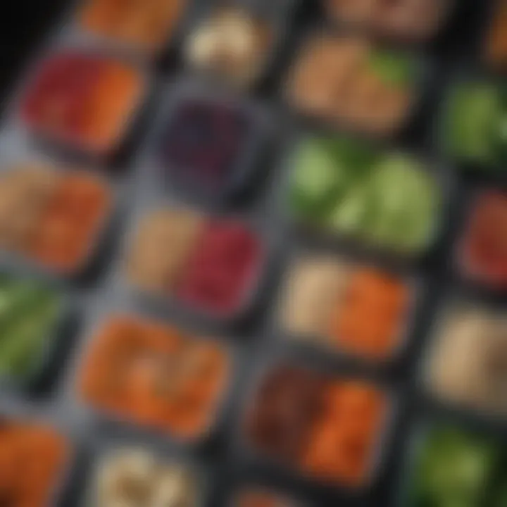 A stylishly arranged cold meal prep container