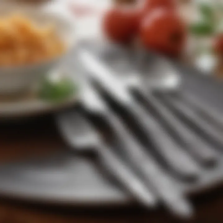 Close-up view of Mikasa flatware showcasing intricate design details