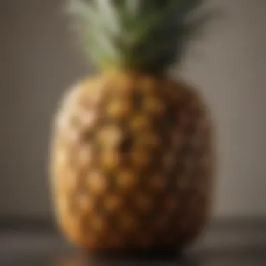 A perfectly cut pineapple showcasing its juicy interior