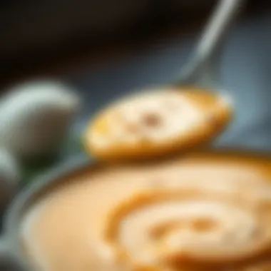 Perfectly Seasoned Soup A close-up of a spoonful of perfectly seasoned butternut squash soup