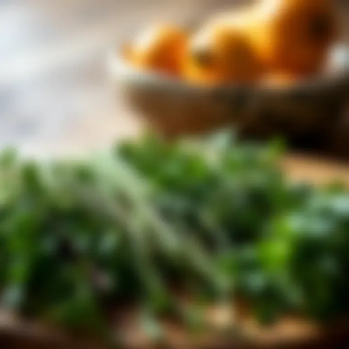 Fresh Herbs for Seasoning Fresh herbs arranged to enhance butternut squash soup