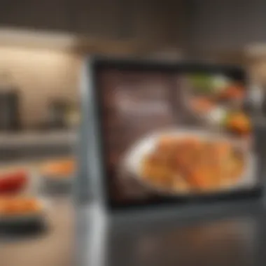Modern Digital Cookbook Display A digital interface showcasing an online cookbook.