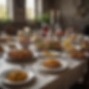 Elegant Culinary Table Setting A beautifully arranged table setting with various culinary elements.
