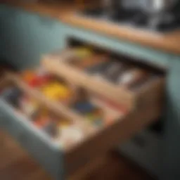 Elegant kitchen drawer showcasing innovative organization