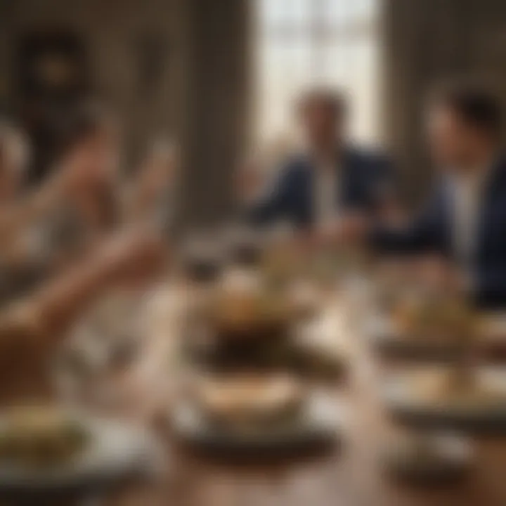 Participants engaged in the Seder ritual with wine glasses raised