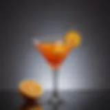 Elegant cocktail glass adorned with citrus garnish