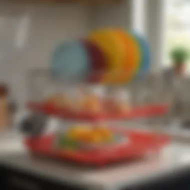 Colorful dish rack that adds style to the kitchen