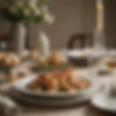 Dining Table Arrangement for Coquille San Jacques A beautifully arranged dining table ready for a Coquille San Jacques feast