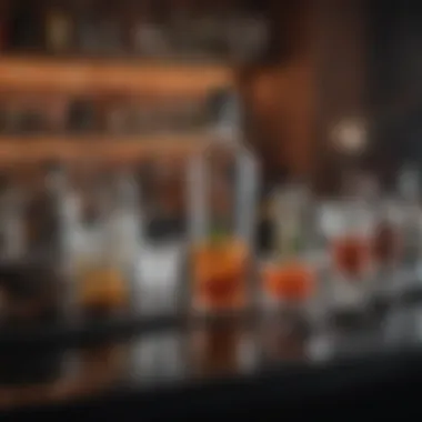 A well-organized cocktail bar setup with essential tools