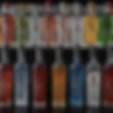 An assortment of premium vodka bottles displayed elegantly