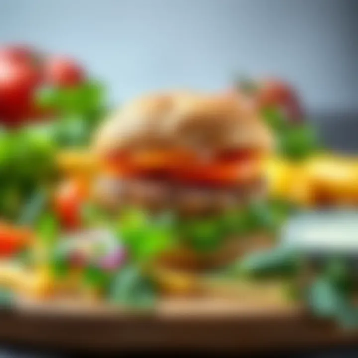 Array of fresh vegetables used for veggie burger