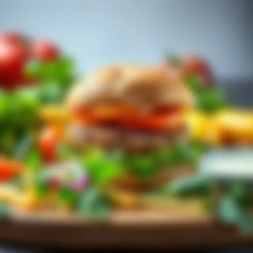 Fresh Ingredients for a Flavorful Veggie Burger Array of fresh vegetables used for veggie burger